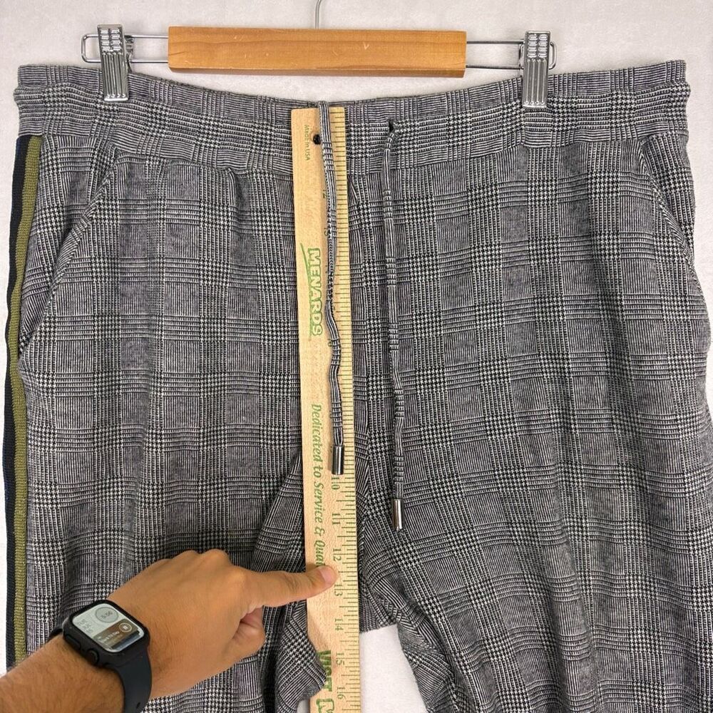 Maeve by Anthropologie Black Plaid with Sparkle Striped Side Pants Size Large - Picture 5 of 12